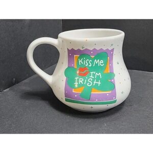 Russ Vintage "Kiss Me I'm Irish" 4 Leaf Clover Coffee Mug Cup‎